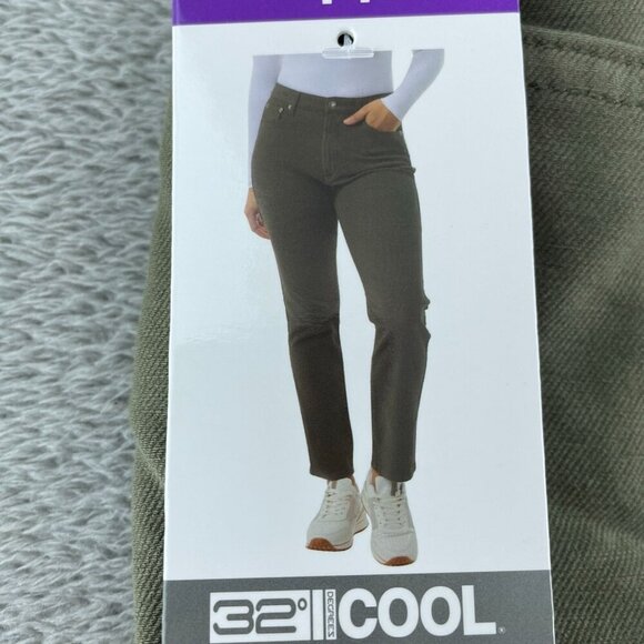 32 Degrees Cool Womens Olive Sweatpant Jeans Size 14 Slim Fit Stretch NWT 1170 - Picture 3 of 11